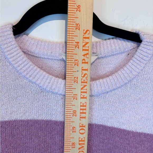 Time and Tru XXL Women’s Sweater – Purple Gray Colorblock Stripe Pullover - Picture 7 of 12